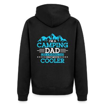 Camping Gift Funny saying for campers - Unisex Premium Organic Zip Hoodie - black - Back - Nico (187cm)