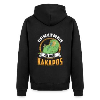 Kakapo need all this New Zealand parrot - Unisex Premium Organic Zip Hoodie - black - Back - Nico (187cm)