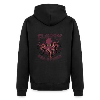 Floppy Sea Spider Octopus - Unisex Premium Organic Zip Hoodie - black - Back - Nico (187cm)