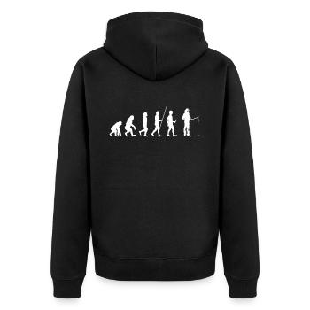 Cadeau de pêche pêcheur pêcheur Petri canne de guérison - Veste à capuche bio Premium Unisexe - noir - Dos - Nico (187cm)