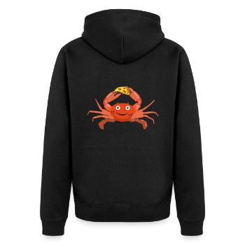 Krebs Geschenk Schrimp Krabbe Hummer Skorpion - Unisex Premium Bio Zip Hoodie - Schwarz - Hinten - Nico (187cm)