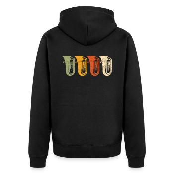 Tuba Player Musical Instrument Instrumentalist - Unisex Premium Organic Zip Hoodie - black - Back - Nico (187cm)