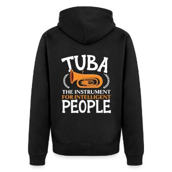 Tuba Das Instrument für intelligente Menschen - Unisex Premium Bio Zip Hoodie - Schwarz - Hinten - Nico (187cm)