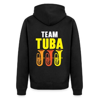 Team Tuba Player Musical Instrument Musician - Unisex Premium Organic Zip Hoodie - black - Back - Nico (187cm)