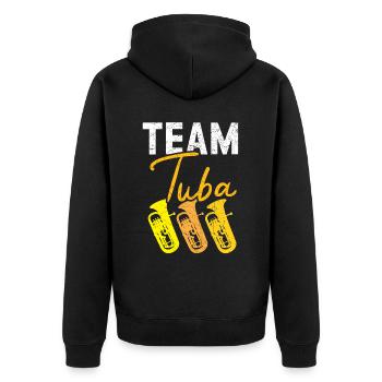 Team Tuba Player Musical Instrument Musician - Unisex Premium Organic Zip Hoodie - black - Back - Nico (187cm)