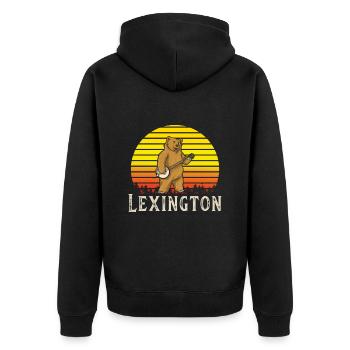 Banjo Shirts For Men Bluegrass Appalachia Folk - Unisex Premium Organic Zip Hoodie - black - Back - Nico (187cm)