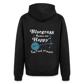 Banjo Shirts For Men Bluegrass Appalachia Folk - Unisex Premium Bio Zip Hoodie - Schwarz - Hinten - Nico (187cm)