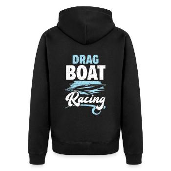 Drag Boat Rennboot Rennen Boot Reiten Liebhaber - Unisex Premium Bio Zip Hoodie - Schwarz - Hinten - Nico (187cm)