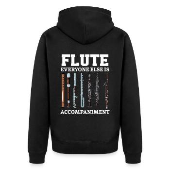 Flöte Alle anderen sind Begleitung Flötist - Unisex Premium Bio Zip Hoodie - Schwarz - Hinten - Nico (187cm)