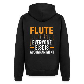 Flöte Alle anderen sind Begleitung Flötist - Unisex Premium Bio Zip Hoodie - Schwarz - Hinten - Nico (187cm)