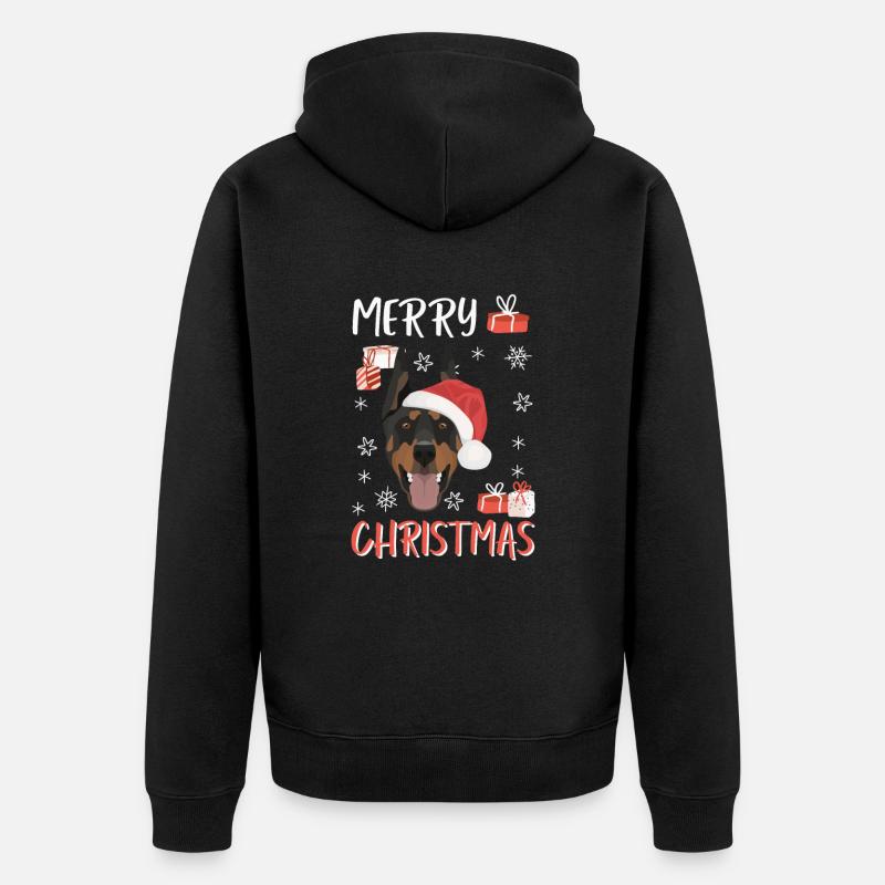 Doberman Joyeux Noël - Veste à capuche bio Premium Unisexe - noir