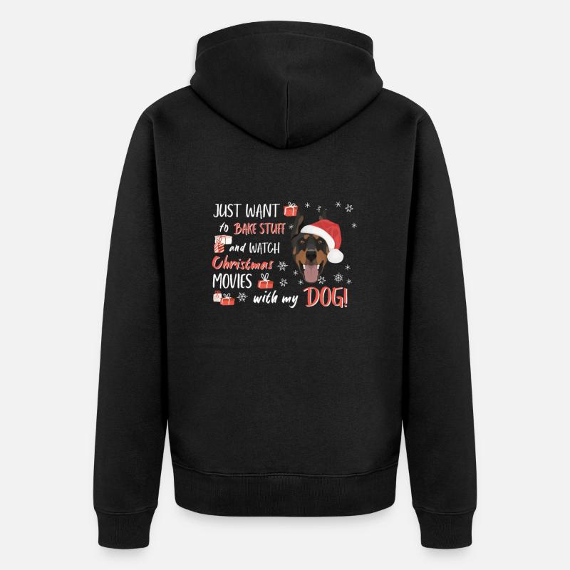 Doberman Joyeux Noël - Veste à capuche bio Premium Unisexe - noir