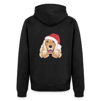 Deutsch Cocker Spaniel Joyeux Noël - Veste à capuche bio Premium Unisexe - noir - Dos - Nico (187cm)