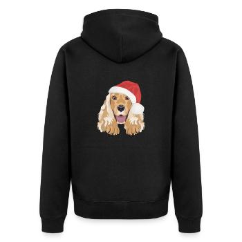 Deutsch Cocker Spaniel Joyeux Noël - Veste à capuche bio Premium Unisexe - noir - Dos - Nico (187cm)