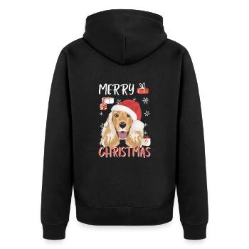 Deutsch Cocker Spaniel Joyeux Noël - Veste à capuche bio Premium Unisexe - noir - Dos - Nico (187cm)