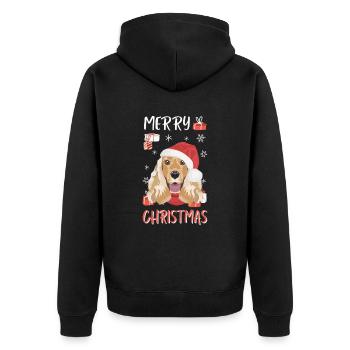 Deutsch Cocker Spaniel Joyeux Noël - Veste à capuche bio Premium Unisexe - noir - Dos - Nico (187cm)
