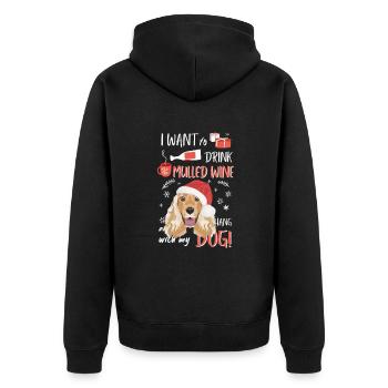 Deutsch Cocker Spaniel Vin chaud Noël - Veste à capuche bio Premium Unisexe - noir - Dos - Nico (187cm)