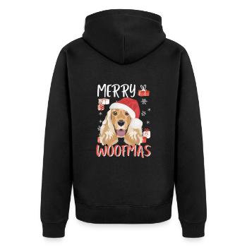 Deutsch Cocker Spaniel Joyeux Noël - Veste à capuche bio Premium Unisexe - noir - Dos - Nico (187cm)