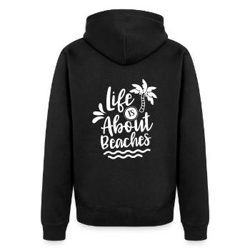 La vie se compose de plages plage vacances plage - Veste à capuche bio Premium Unisexe - noir - Dos - Nico (187cm)