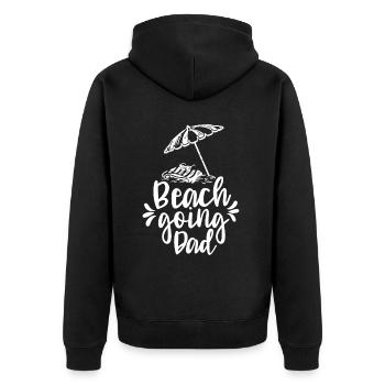 Beach visit Father Beach Beach Beach holiday - Unisex Premium Organic Zip Hoodie - black - Back - Nico (187cm)