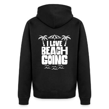 J’adore la plage vacances plage beachgoers beach beach - Veste à capuche bio Premium Unisexe - noir - Dos - Nico (187cm)