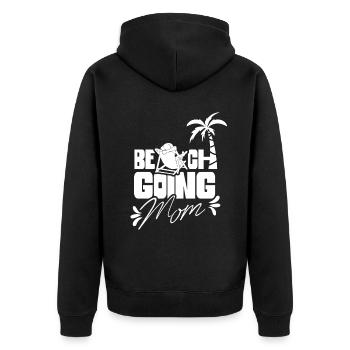 Beach visit Mother Beach Beach beach holiday - Unisex Premium Organic Zip Hoodie - black - Back - Nico (187cm)
