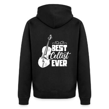 Bester Cellist Aller Zeiten Cello Cellos Musiker - Unisex Premium Bio Zip Hoodie - Schwarz - Hinten - Nico (187cm)