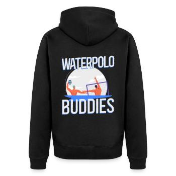 Water Polo Friends Besties Water - Unisex Premium Bio Zip Hoodie - Schwarz - Hinten - Nico (187cm)