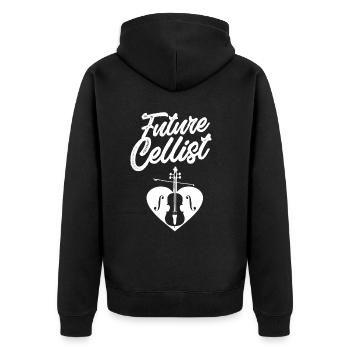 Zukünftiger Cellist Cellos Cello Musiker - Unisex Premium Bio Zip Hoodie - Schwarz - Hinten - Nico (187cm)
