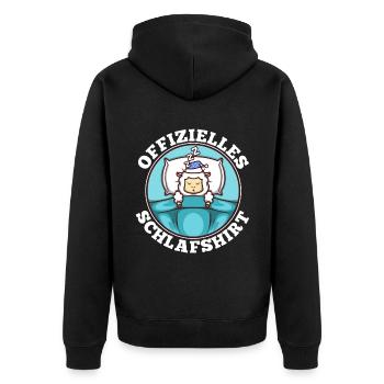 Offizielles schlafshirt Schaf - Unisex Premium Bio Zip Hoodie - Schwarz - Hinten - Nico (187cm)