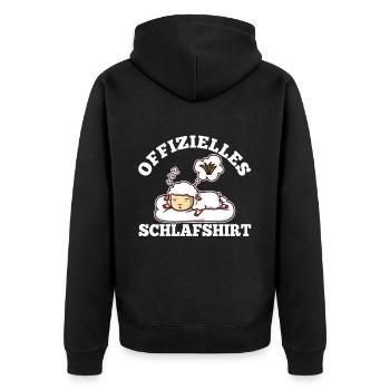 Offizielles schlafshirt Schaf - Unisex Premium Bio Zip Hoodie - Schwarz - Hinten - Nico (187cm)
