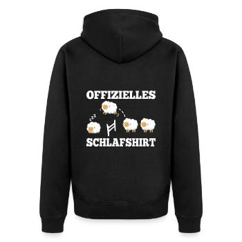 Offizielles schlafshirt Schaf - Unisex Premium Bio Zip Hoodie - Schwarz - Hinten - Nico (187cm)