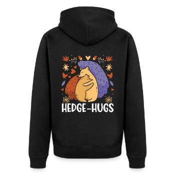 Hedge-hugs Hedgehog Lover Hedgie Wildlife Animal - Veste à capuche bio Premium Unisexe - noir - Dos - Nico (187cm)