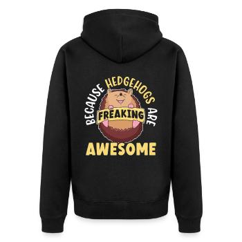 Parce que les hérissons sont des hedgie géniales - Veste à capuche bio Premium Unisexe - noir - Dos - Nico (187cm)