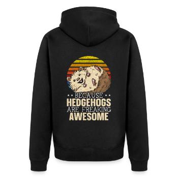 Parce que les hérissons sont des hedgie géniales - Veste à capuche bio Premium Unisexe - noir - Dos - Nico (187cm)