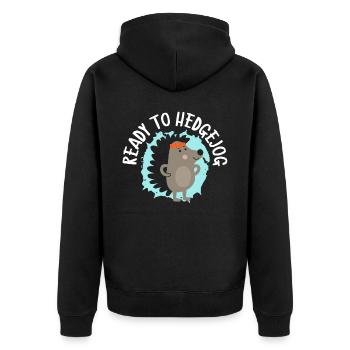 Prêt à Hedgejog Hérisson Hedgie Animal Sauvage - Veste à capuche bio Premium Unisexe - noir - Dos - Nico (187cm)
