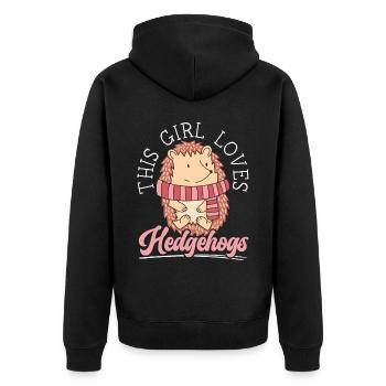 Cette fille aime les hérissons Hedgie Animal Lover - Veste à capuche bio Premium Unisexe - noir - Dos - Nico (187cm)