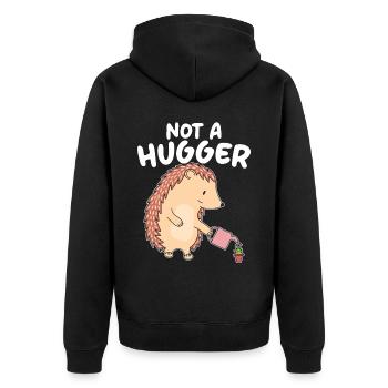 Pas un amoureux du hérisson Hedgie animal sauvage - Veste à capuche bio Premium Unisexe - noir - Dos - Nico (187cm)