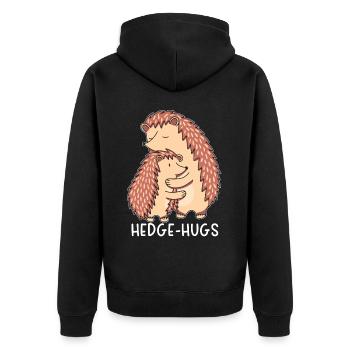 Hedge-hugs Hedgehog Lover Hedgie Wildlife Animal - Veste à capuche bio Premium Unisexe - noir - Dos - Nico (187cm)