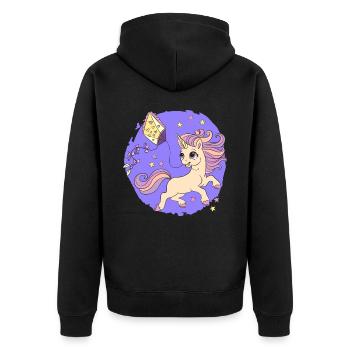 Unicorn Kite Flying Kite Whisperer Kite Maker - Unisex Premium Organic Zip Hoodie - black - Back - Nico (187cm)