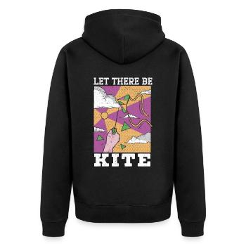 Let There Be Kite Flying Lover Kite Whisperer - Unisex Premium Organic Zip Hoodie - black - Back - Nico (187cm)