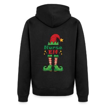 Nurse Elf Nurse Elf Costume - Unisex Premium Organic Zip Hoodie - black - Back - Nico (187cm)