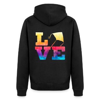 Liebe Drachen fliegen Liebhaber Drachenflüsterer Drachen Hersteller - Unisex Premium Bio Zip Hoodie - Schwarz - Hinten - Nico (187cm)