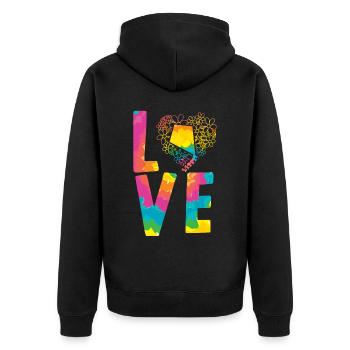 Liebe Drachen fliegen Liebhaber Drachenflüsterer Drachen Hersteller - Unisex Premium Bio Zip Hoodie - Schwarz - Hinten - Nico (187cm)