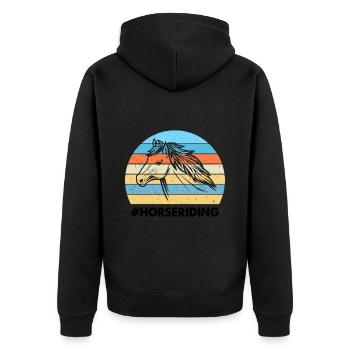 Équitation Coucher de soleil coloré Fond Cheval - Veste à capuche bio Premium Unisexe - noir - Dos - Nico (187cm)