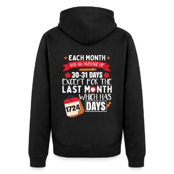 Funny School Teacher Teaching - Unisex Premium Organic Zip Hoodie - black - Back - Nico (187cm)