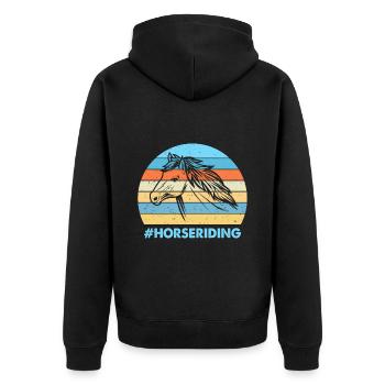 Horseback Riding Colorful Sunset Background Horse - Unisex Premium Organic Zip Hoodie - black - Back - Nico (187cm)