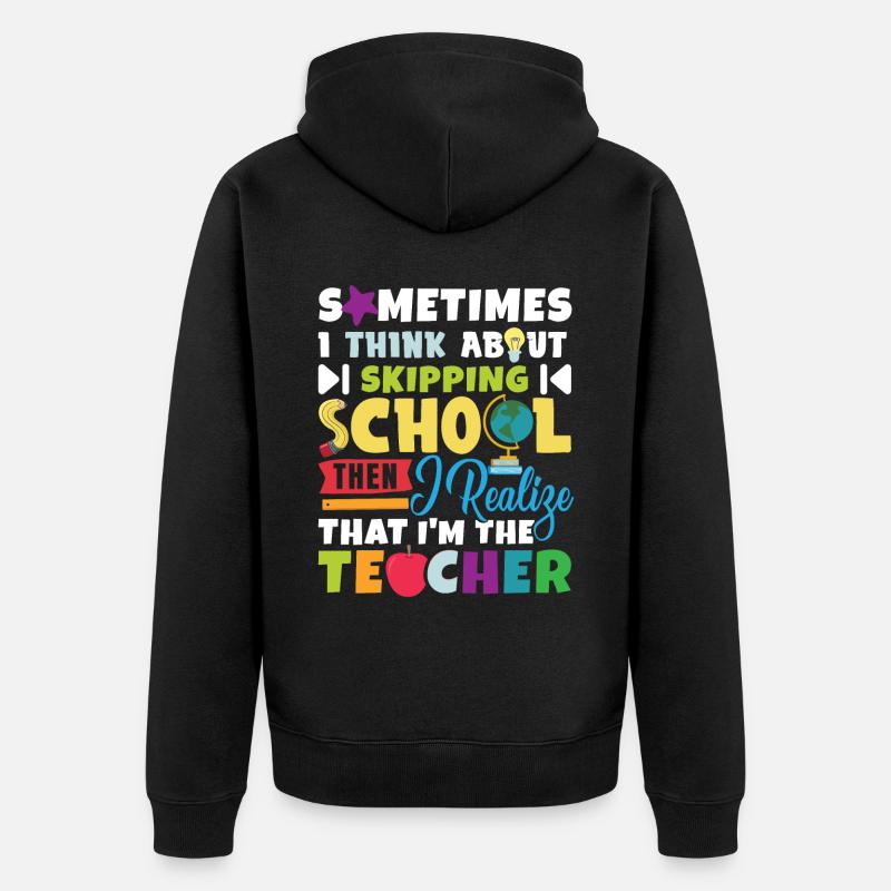 Enseignement humoristique - Veste à capuche bio Premium Unisexe - noir