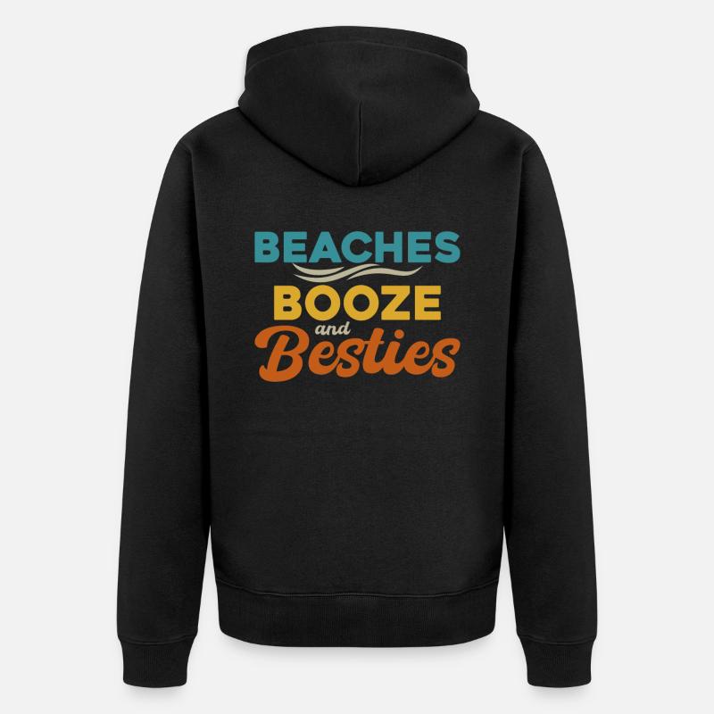Plages Alcool et besties - Veste à capuche bio Premium Unisexe - noir