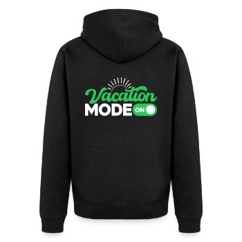 Vacation Mode On - Unisex Premium Organic Zip Hoodie - black - Back - Nico (187cm)